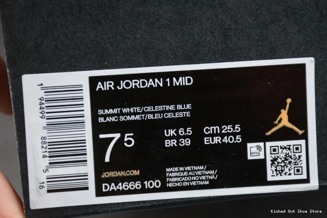 Kicked Out Shoe Store 1 Textures Air Jordan Mid Blue DA4666-100 Mixed 0717